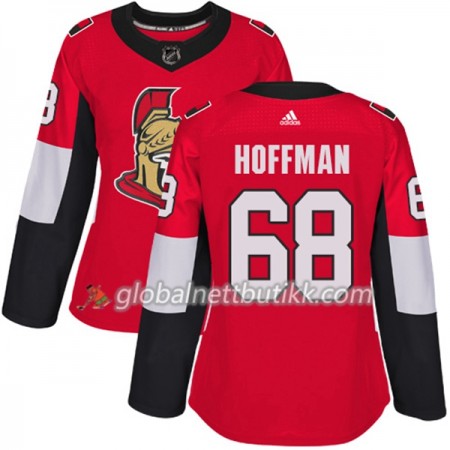 Ottawa Senators Hockeydrakt Mike Hoffman 68 2017-2018 Rød Adidas Authentic - Dame
